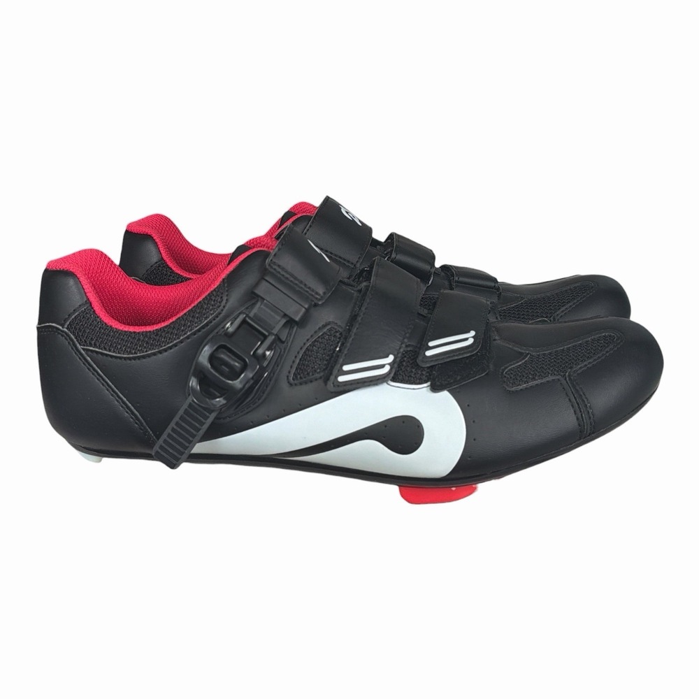 Peloton Cycling Shoes Size 45 US Men 11 Black Red Spin Bike Cleats PL-SH-B-45